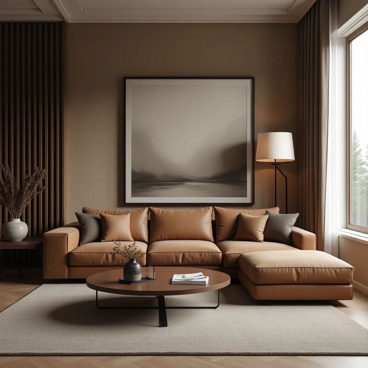 Elegant Brown Living Room Decor Ideas for a Cozy Atmosphere #184